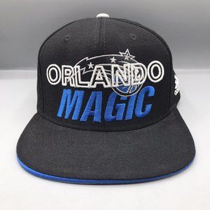 Orlando Magic Adidas Snapback Hat White Black Blue Silver VTG NBA Cap Adjustable